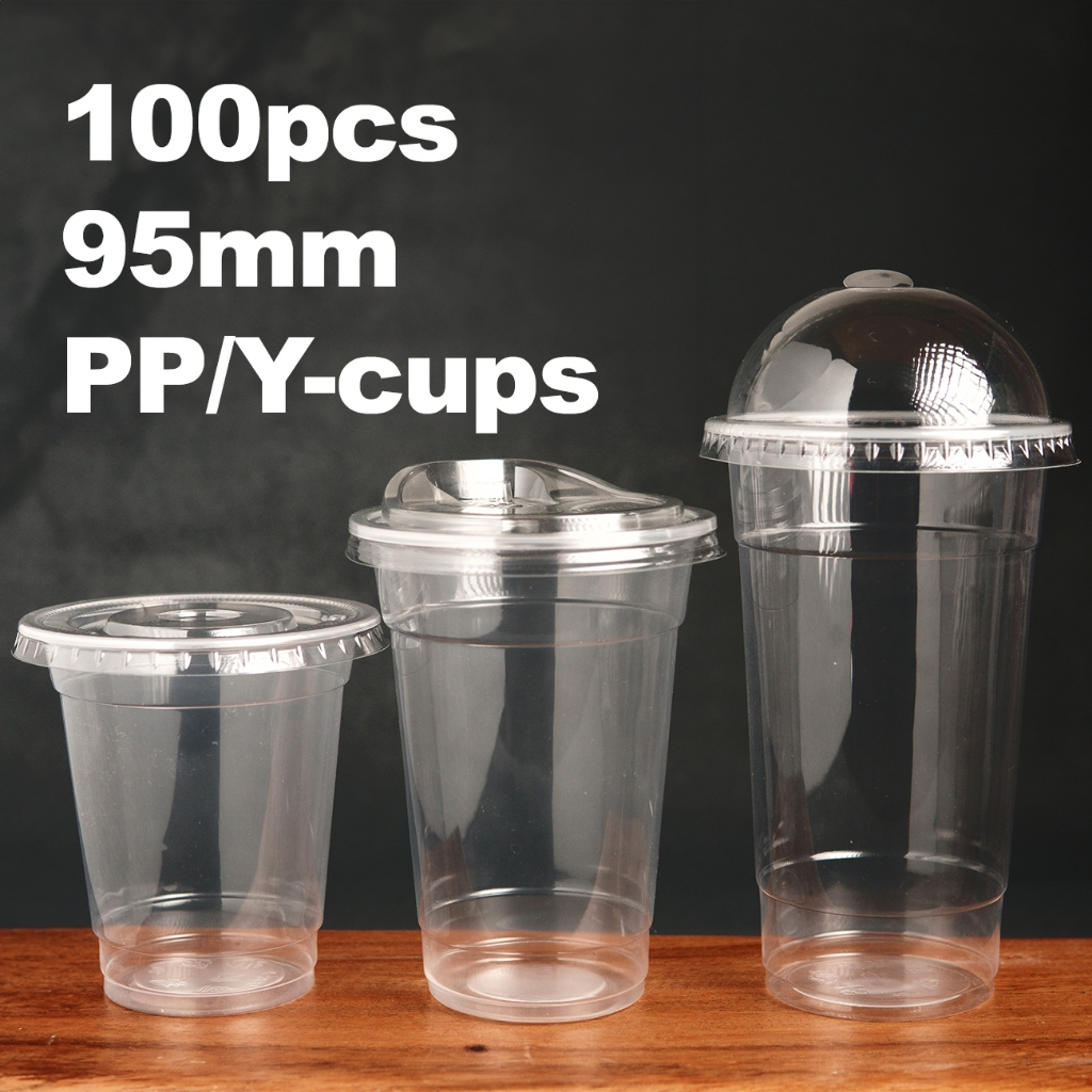 100pcs 95mm Plastic Pp Y Cup 12oz 16oz 22oz With Or Without Lid Shopee Philippines 3037