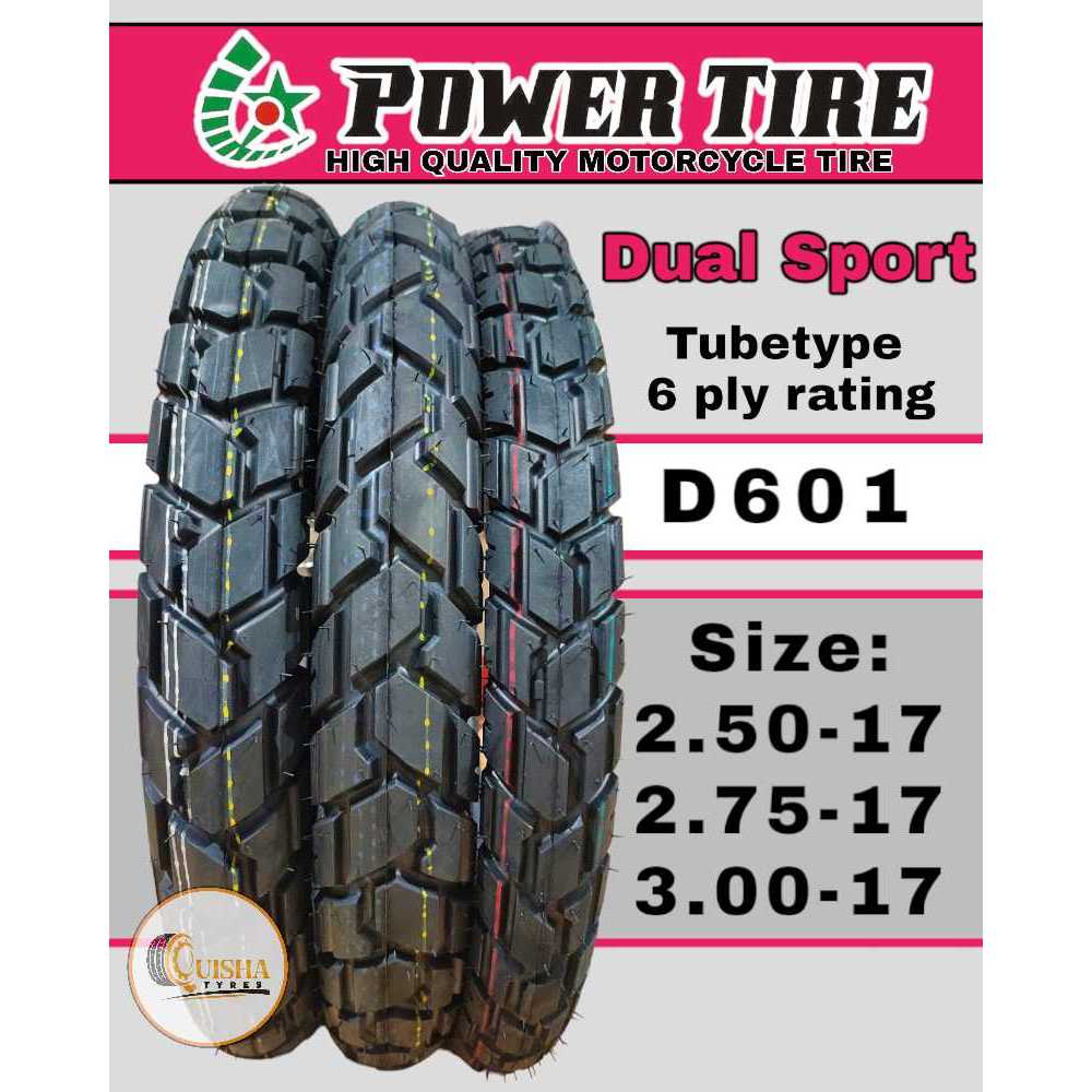 POWER TIRE DUAL SPORT SIZE 2.5017, 2.7517, & 3.0017 (6 PLY RATINGS