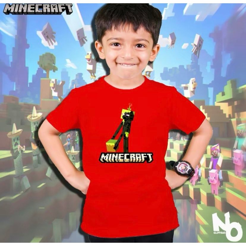 Minecraft stick man unisex design for kids / 100% cotton / COD | Shopee ...