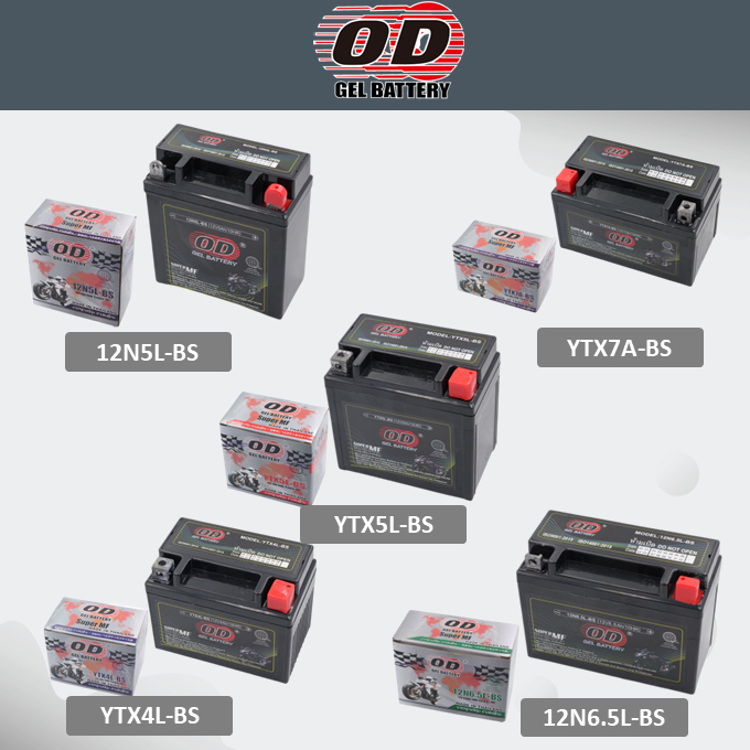 OD Battery MF4L-B/YTX4L-BS/YTX5L-BS/YTX7A-BS/12N5L-BS/12N6.5L-BS ...