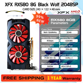 XFX - AMD Radeon RX 580 GTS Black Edition 8GB GDDR5 PCI Express 3.0  Graphics Card - Black (Used) 