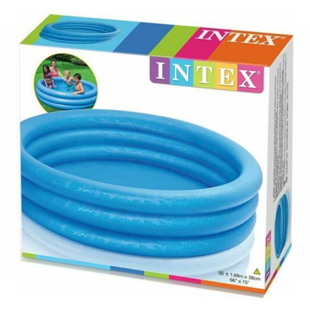 COD Intex Inflatable 3 Ring Swimming Pool Crystal Blue Portable ...