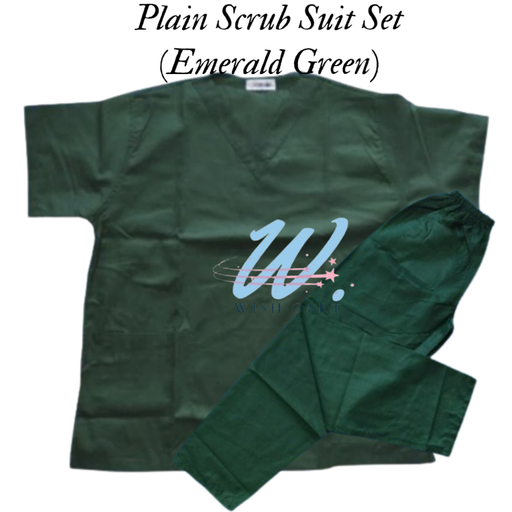 EMERALD GREEN SCRUB SUIT PLAIN (SET) (Brand: MY SCRUBS or COTTON FIT ...