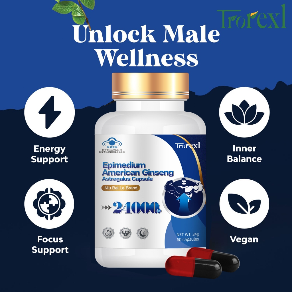 Trorexl 60 Epimedium, American Ginseng and Astragalus Capsules，natural