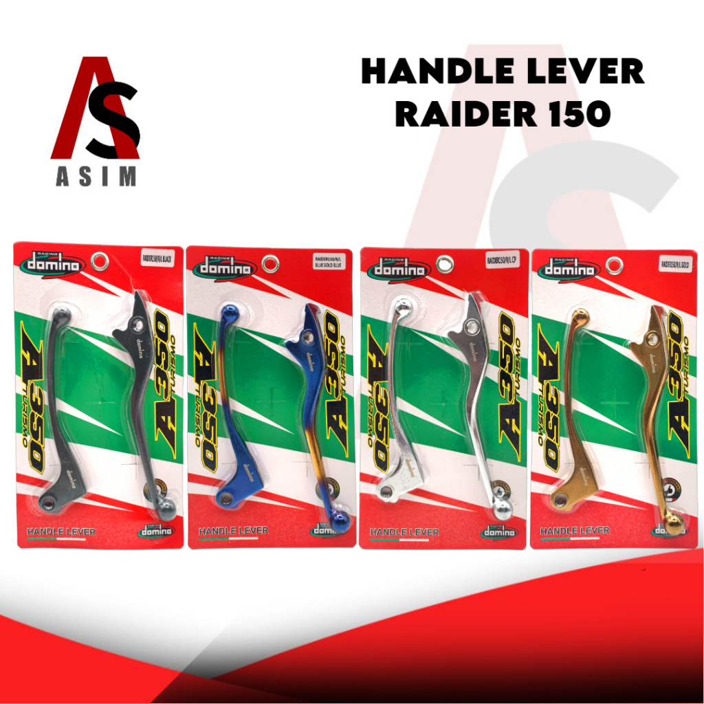 ASIM MOTORCYCLE DOMINO RAIDER 150 DOMINO HANDLE LEVER GOLD BLACK SILVER ...