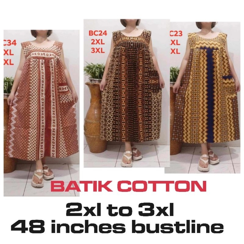 COTTON BATIK SLEEVELESS DASTER 2XL TO 3XL | Shopee Philippines