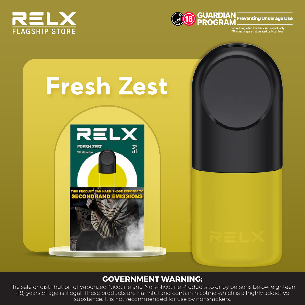 RELX Pod Pro 2 Pod Pack Fresh Zest 30mg/g GHW (Vape Juice) Single pod Pro Pod Vape Shopee
