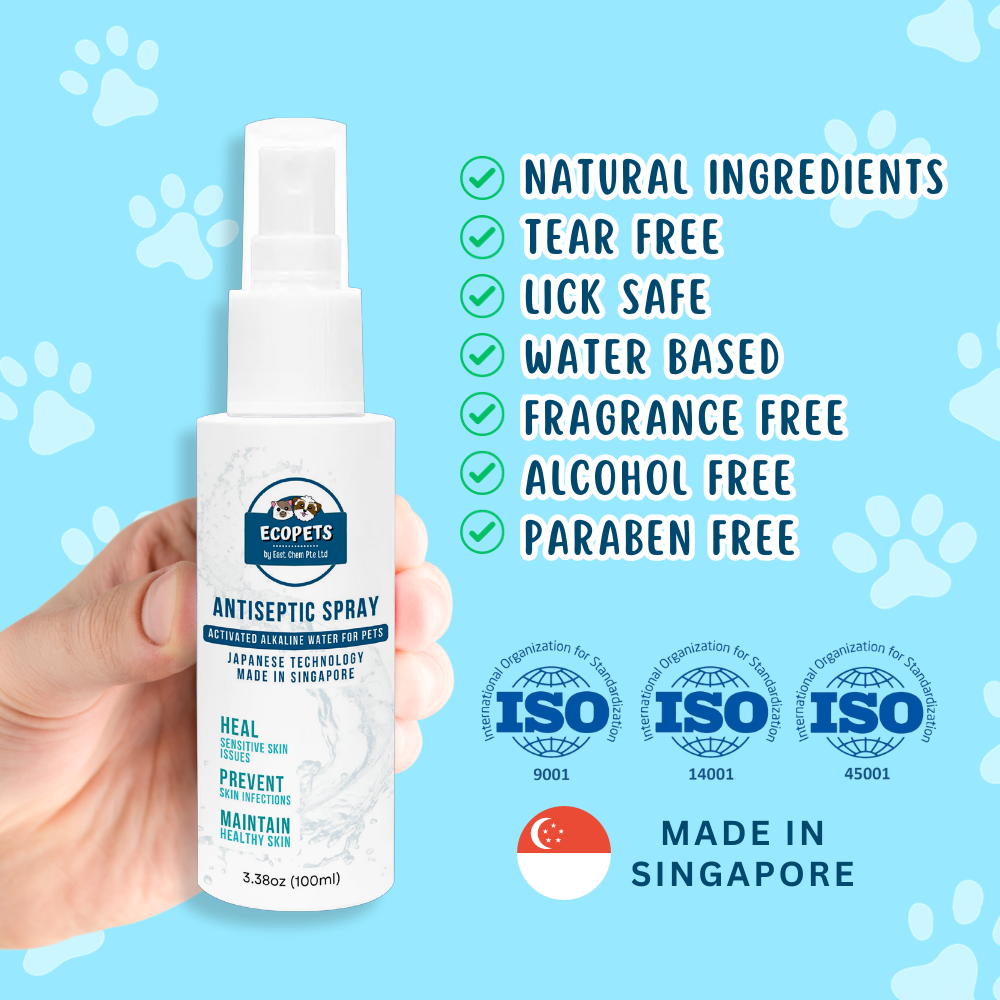 Eco pets Antiseptic & Disinfectant Spray Made in Singapore 100ml for