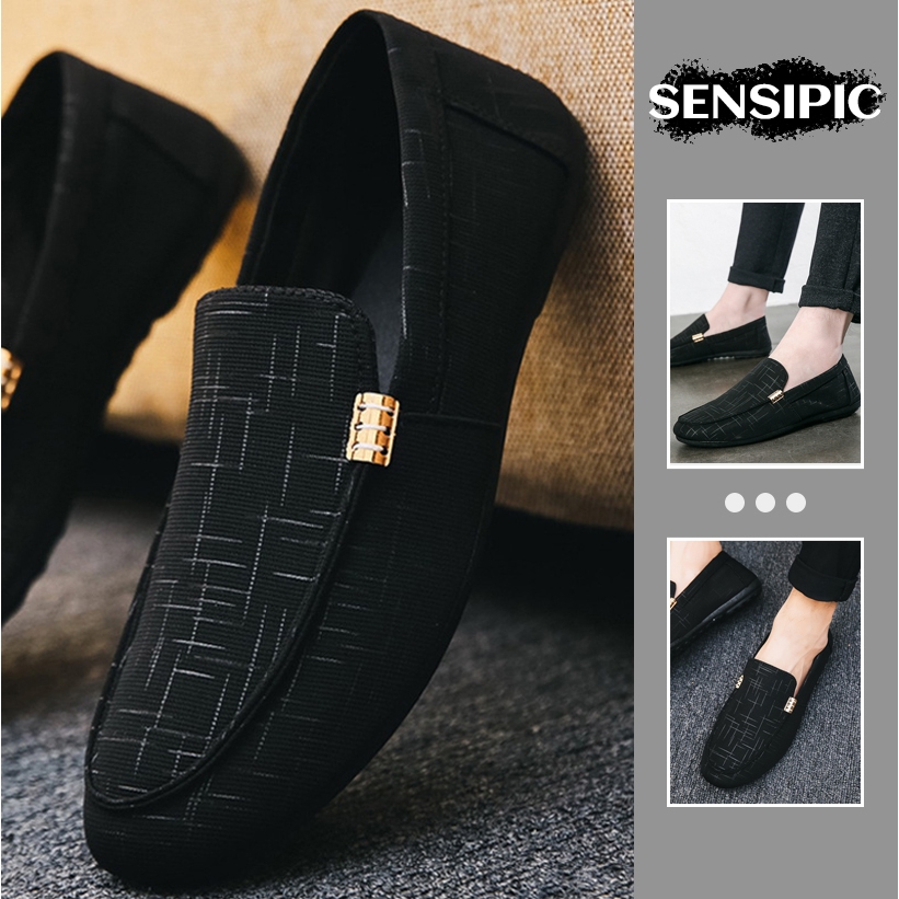 SENSIPIC Korean trend design of 2024 new loafer shoes for men high quality canvas material durable Shopee Philippines