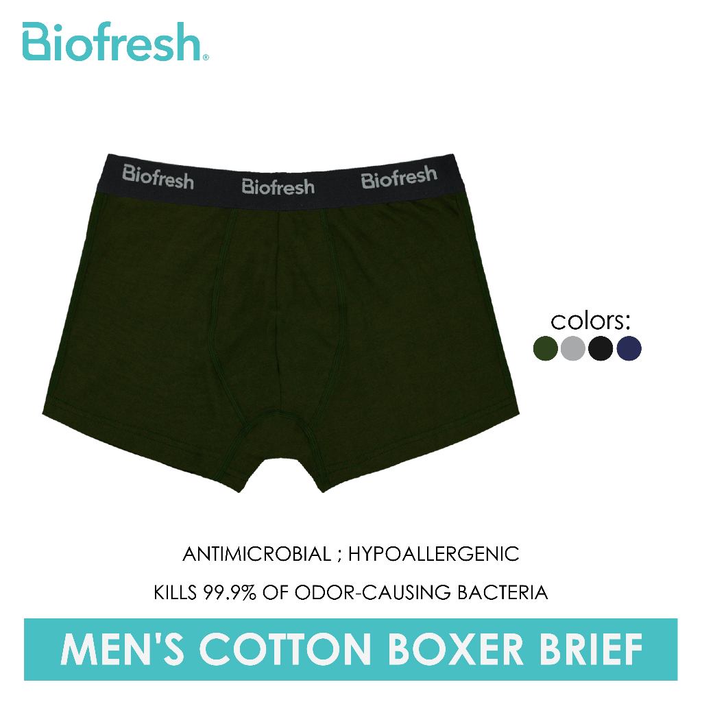 Biofresh Men's Antimicrobial Cotton Boxer Brief 1 piece UMBBFS2 ...