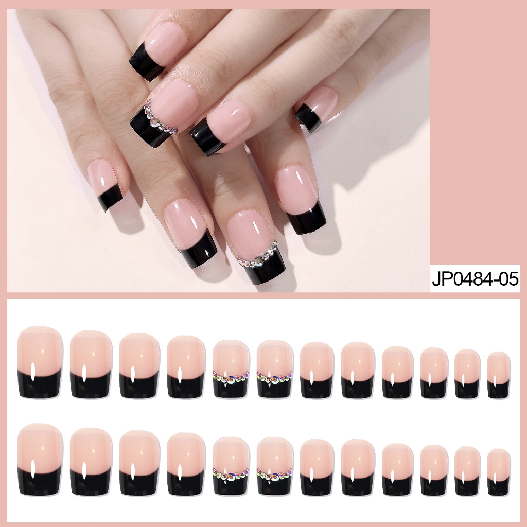 Beaucat 24Pcs Fake Nails Set With Glue Design DIY French Finger Nail ...