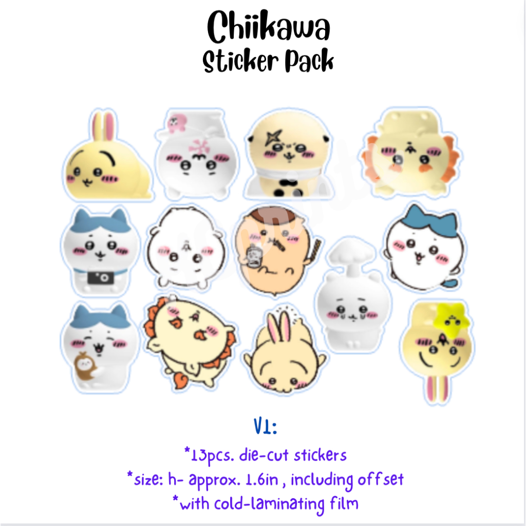 Chiikawa Sticker Pack Fanmade Cute Deco Aesthetic Cartoon Japanese ...