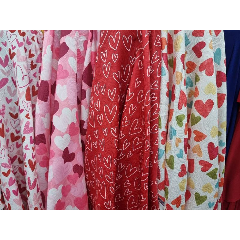 PREMIUM JACQUARD HEART DESIGN 60 INCHES WIDTH | Shopee Philippines
