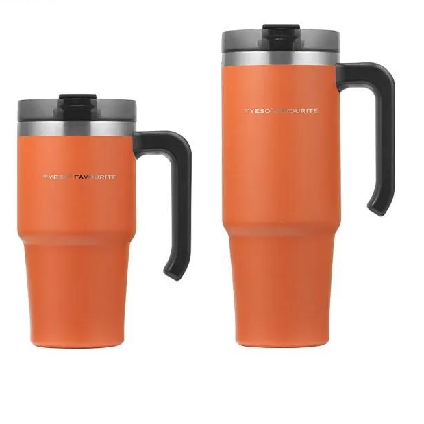 600/890ML Tyeso Double Wall Insulated Coffee Mug With Handle Large ...