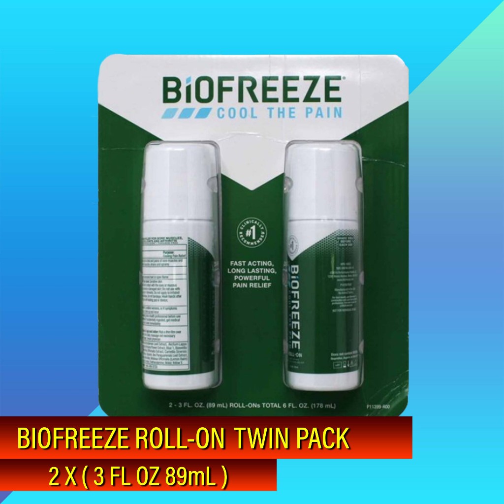 Biofreeze RollOn PainRelieving Gel Twin Pack , 2x 3 FL oz Shopee