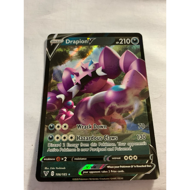 Pokemon Full Art Rare Card Drapion V Shopee Philippines
