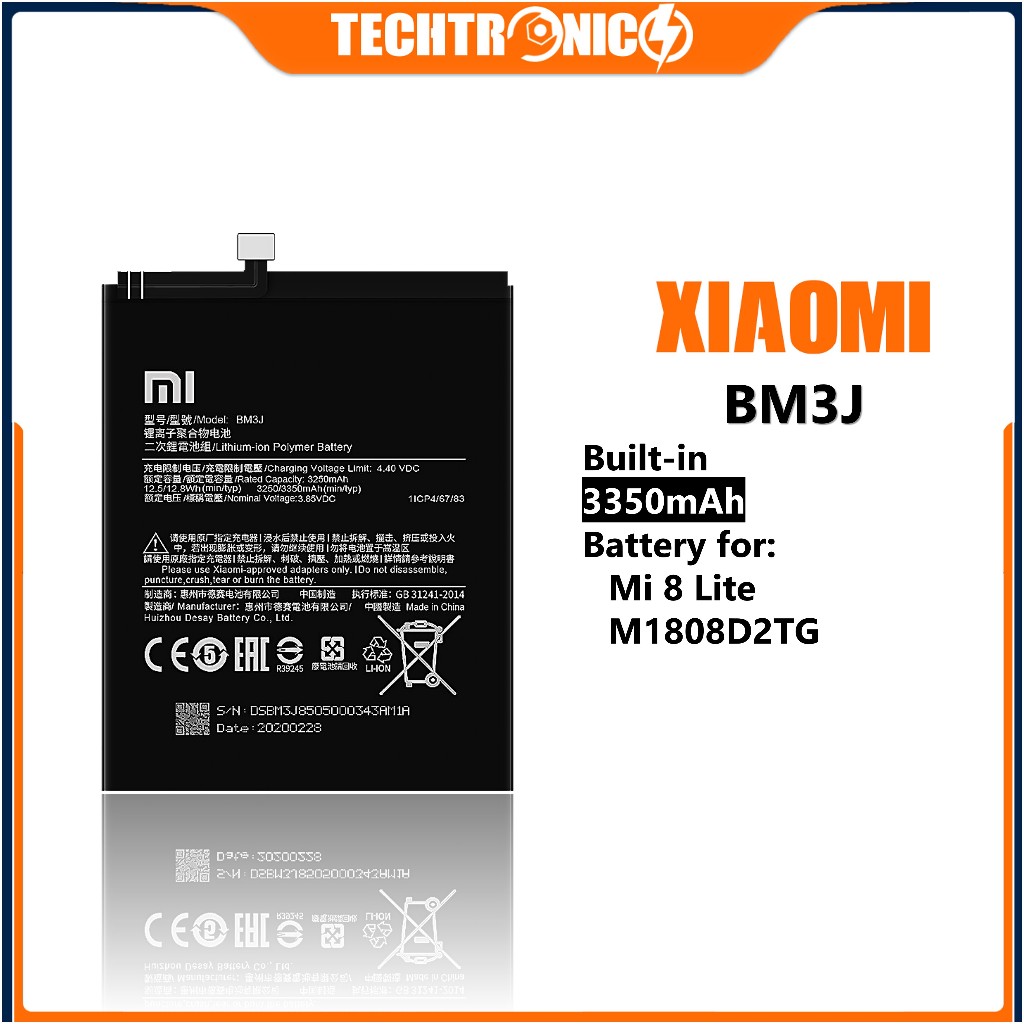 BATTERIA OEM BM3J PER XIAOMI MI 8 LITE PARI ORIGINALE M1808D2TG M1808D2TE TC