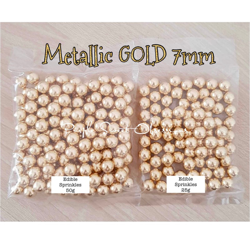Gold Dragees – Essbare Zuckerperlen Für Kuchen & Cupcakes, 4 Mm, 50 G Packung