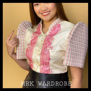 Ladies Barong Modern filipiniana top Banig sleeves (Assorted burda ...