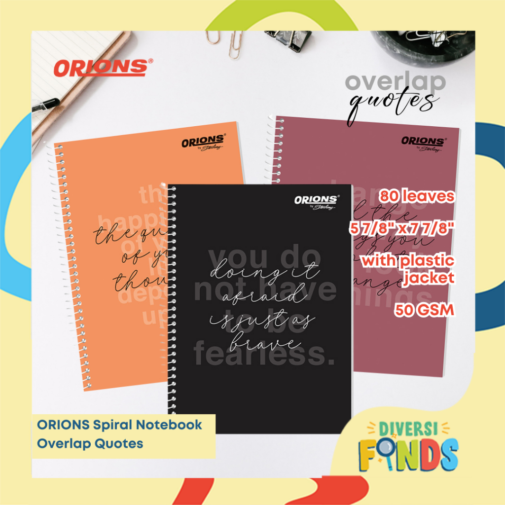 Orions OVERLAP Spiral Notebook W/Plastic Jacket - Set of 3, 6, 10 ...