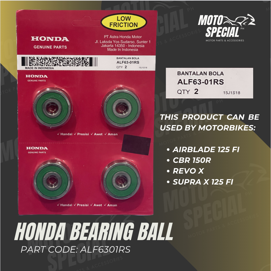 6301 Honda Wheel Bearing: ALF63-01RS [Wave 125/ Airblade 125/ CBR 150 ...
