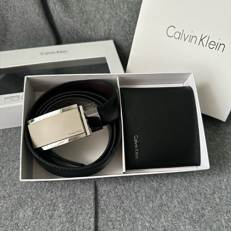 Calvin Klein CK Wallet and Belt Set Black Men