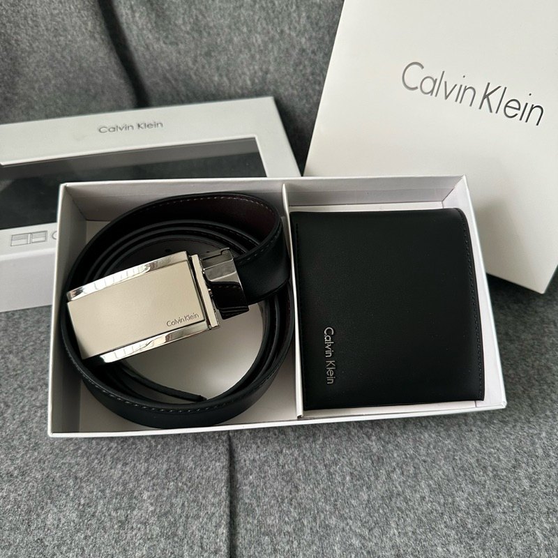 Calvin Klein Set Belt Wallet men Leather