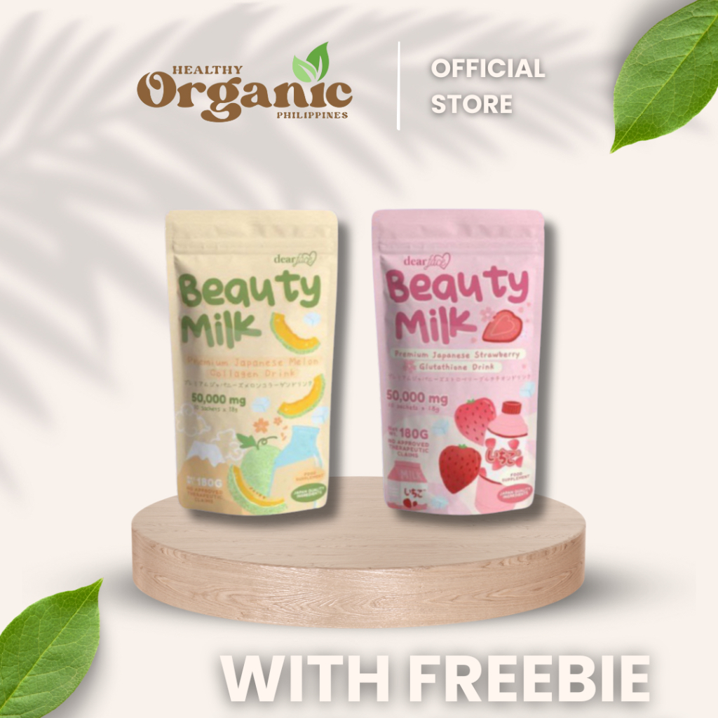 DEAR FACE Beauty Milk Set Japanese Melon Strawberry Collagen Drink