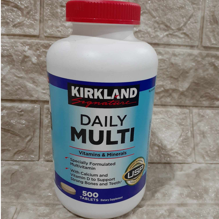 Kirkland Daily Multi, Multivitamins with Calcium and Vitamin D, from USA 500 tablets Shopee