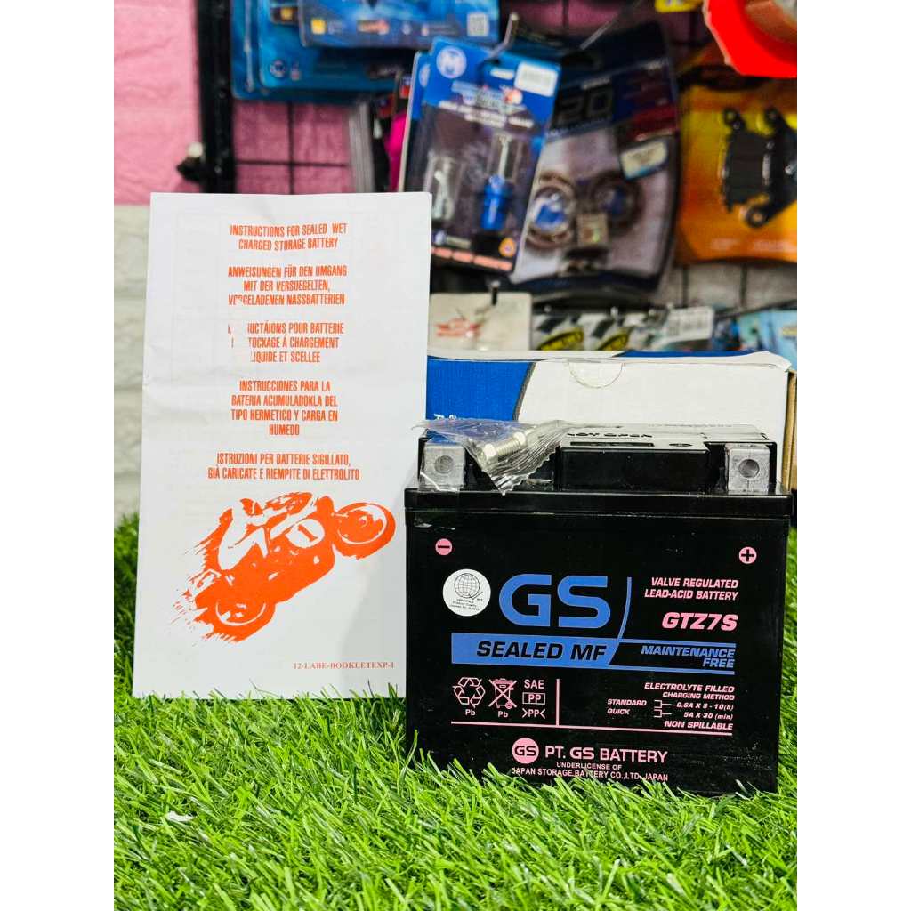 GS BATTERY GTZ7S/GTZ6V Maintenance Free 12V 6Ah/10HR ORIG NMAX/AEROX ...