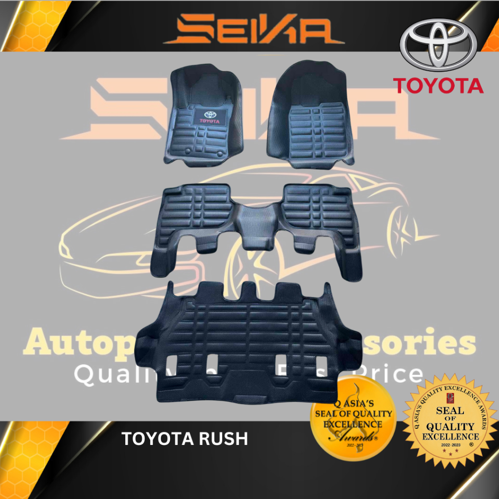 Toyota Rush 20172024 Diamond Deep Dish Car Matting (7 seater) Shopee