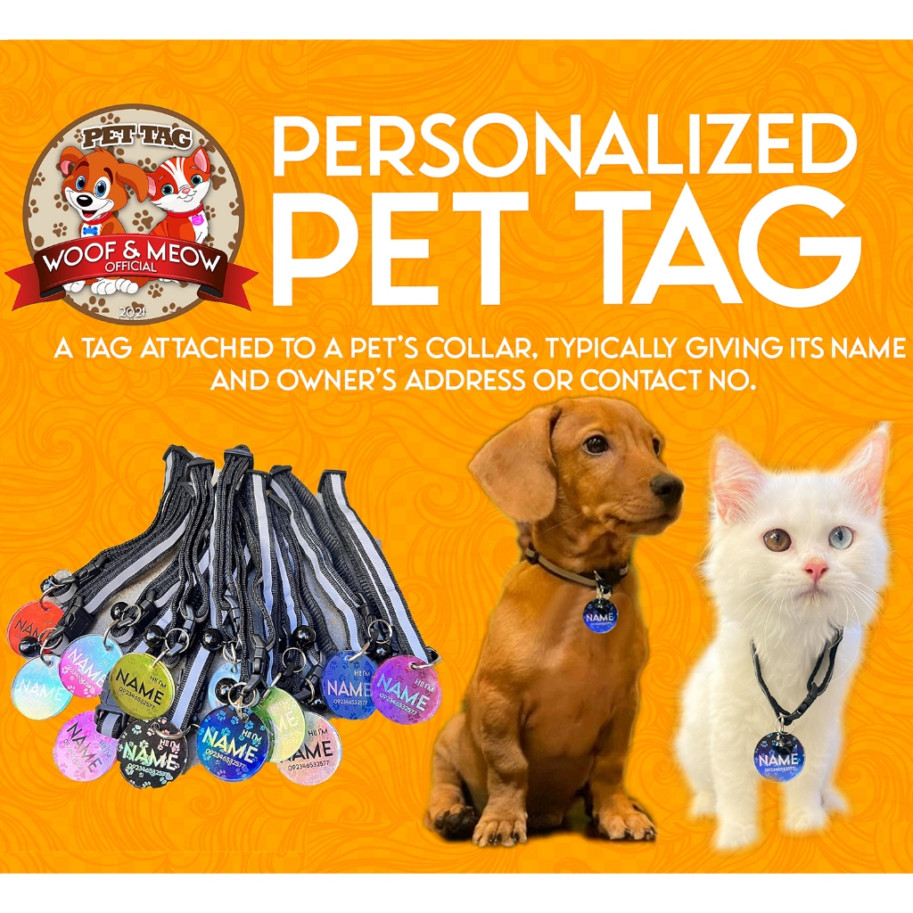 PET TAG WITH FREE COLLAR AND BELL NAME TAG FOR YOUR PET