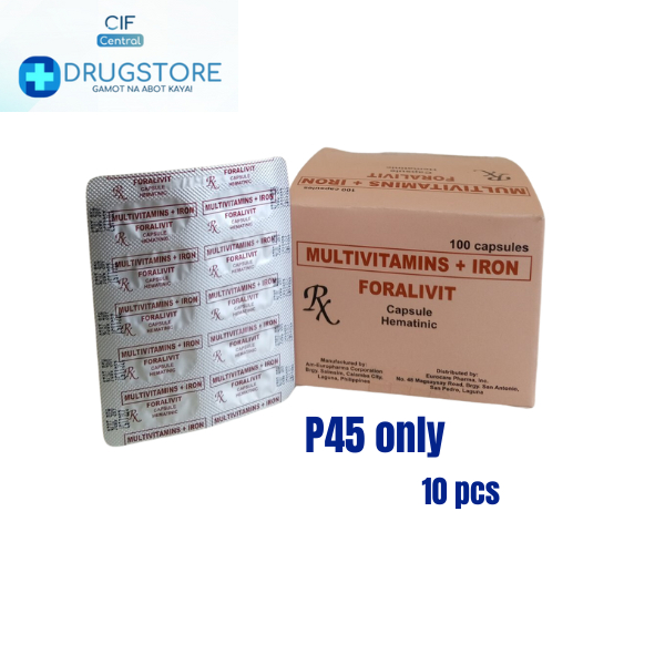 FORALIVIT Multivitamins+Iron (FERROUS+FOLIC+VITAMIN CAP) 10'S