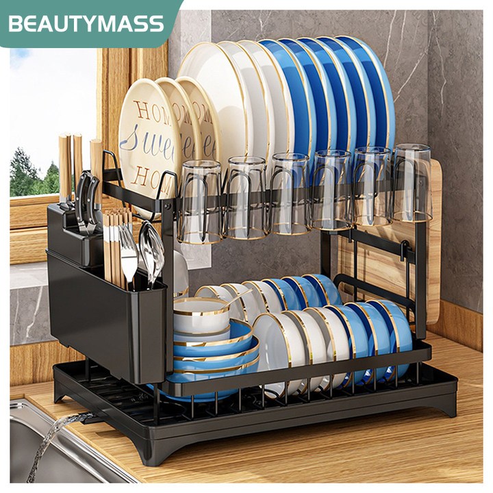 BTY High Quality Dish Rack with Drainer Plates Organizer Rack Dishes ...