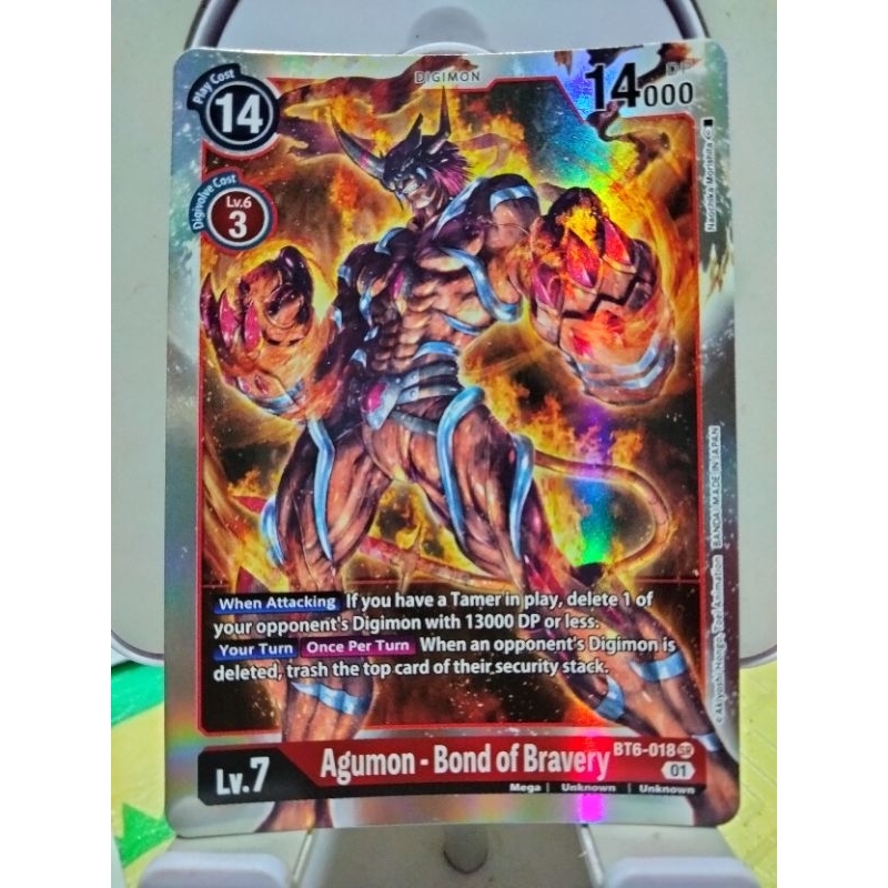 ENG] Agumon Bond of Bravery SR BT6 018 Original Digimon Card English  Version | Shopee Philippines