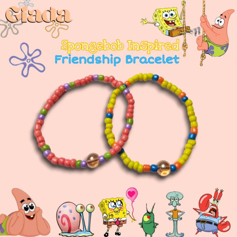 Spongebob Inspired Friendship Bracelet Couple Bracelet Spongebob ...