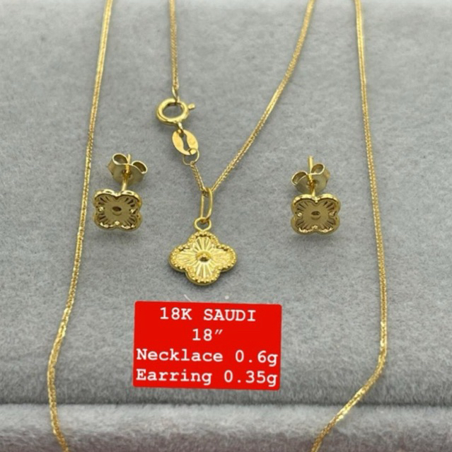 COD PAWNABLE 18K SAUDI GOLD SETS Necklace Earring Shopee Philippines