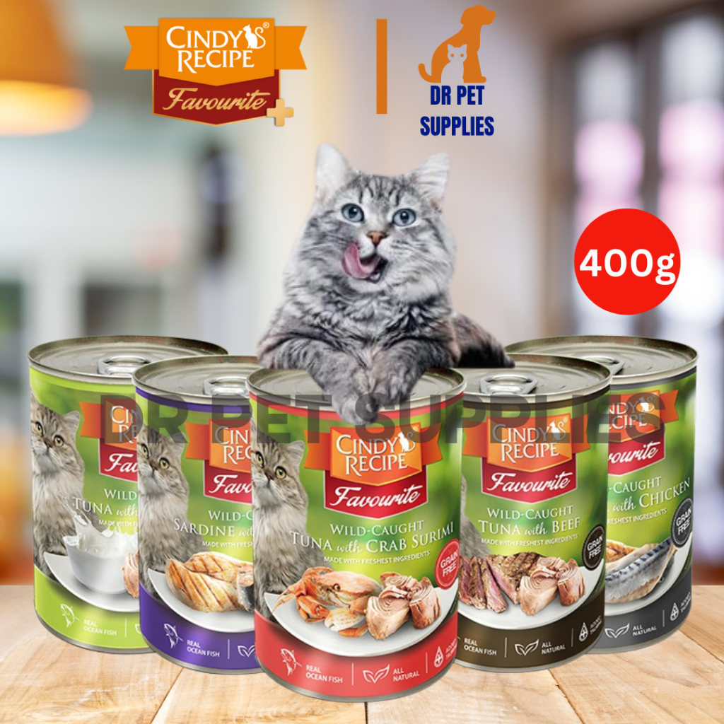 400g CINDY'S RECIPE FAVOURITE WET CAT Can FOOD All Stages Adult Kitten ...