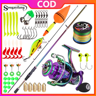  SANLIKE Fishing Rod and Reel Combos, 5.9 Feet Carbon Fiber  Telescopic Fishing Pole Combo Set Quick Set Spinning Reel with Lures  Accessories Travel Kit and Carrier Bag for Saltwater Freshwater 