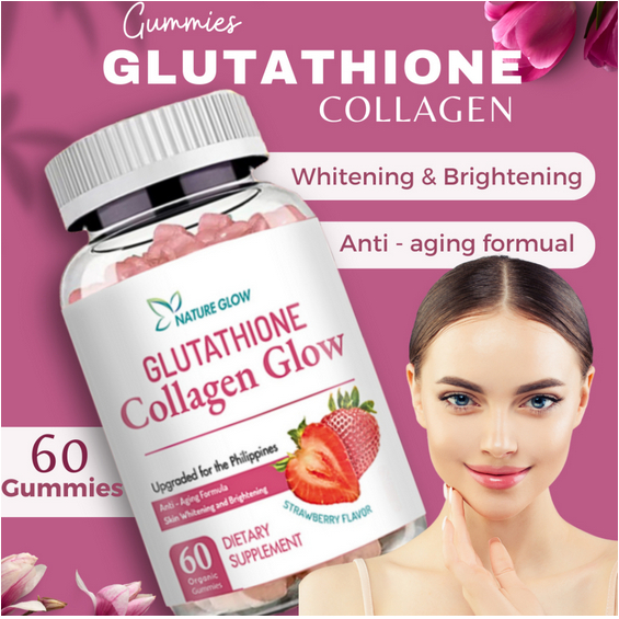 NATURE GLOW GLUTATHIONE COLLAGEN GLOW Gummies Anti-Aging Whitening Skin ...