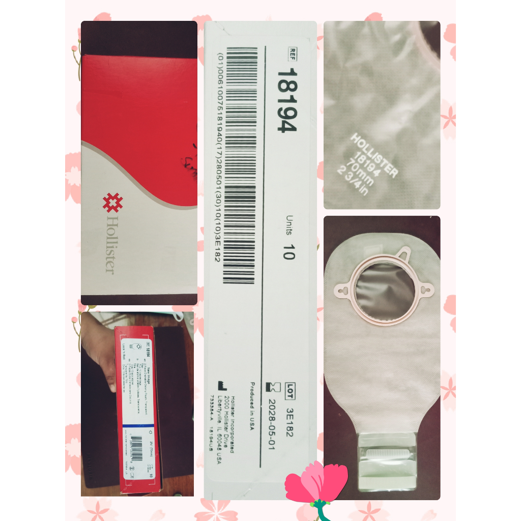 Hollister Colostomy Bag 70mm 18194 Lock and Roll Drainable Bag ostomy