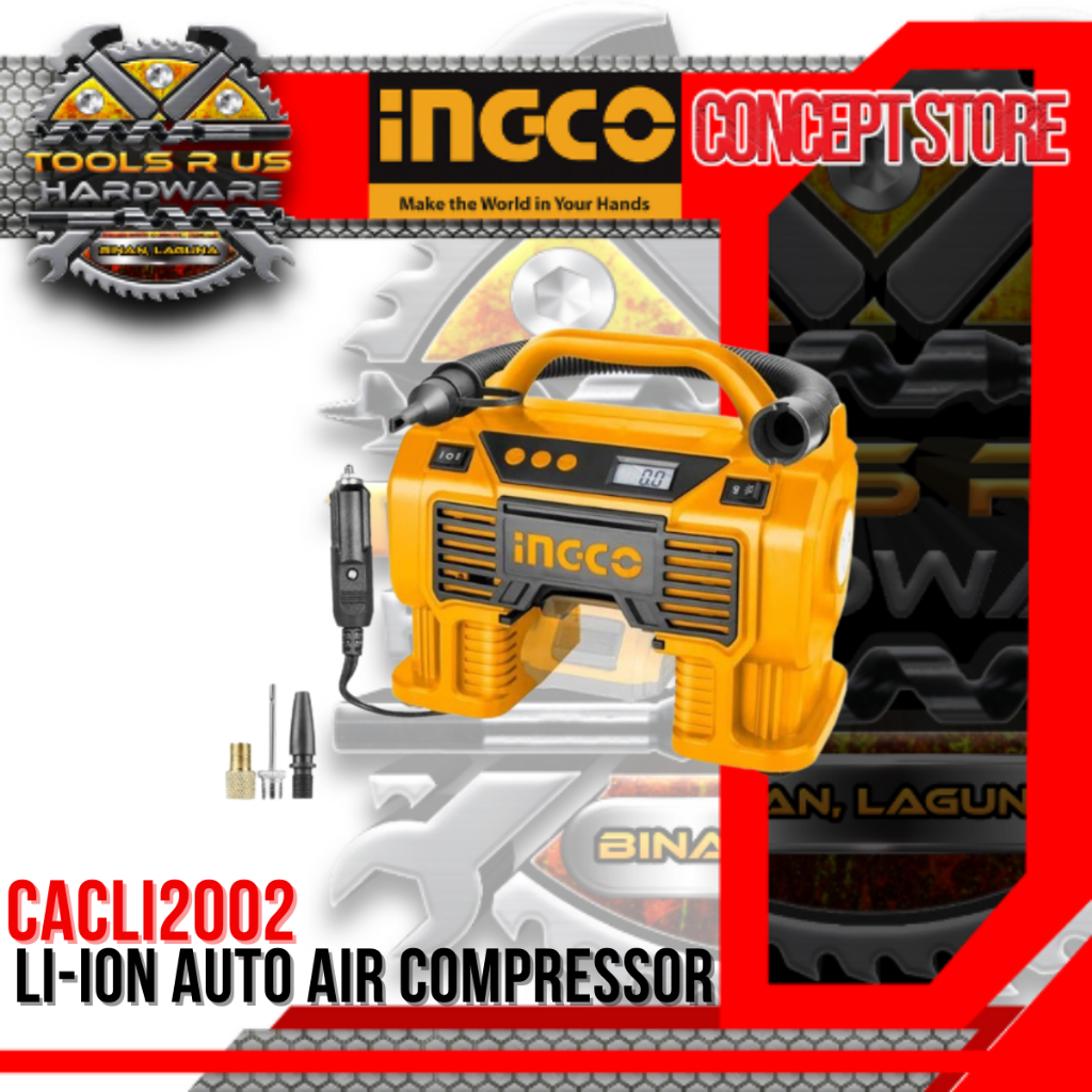 INGCO LITHIUM-ION AUTO AIR COMPRESSOR 20V CACLI2002 | CORDLESS TOOLS ...