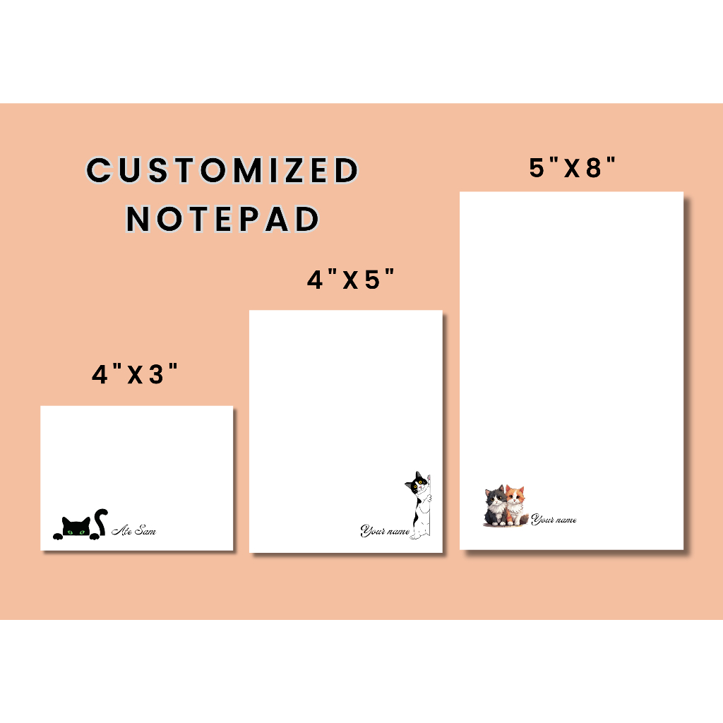 Personalized Notepad (Customized Memo Pad) (Cats Design) | Shopee ...