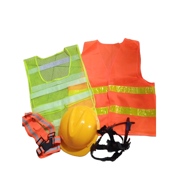 PPE BUNDLE SAFETY VEST HELMET AND GLOVES