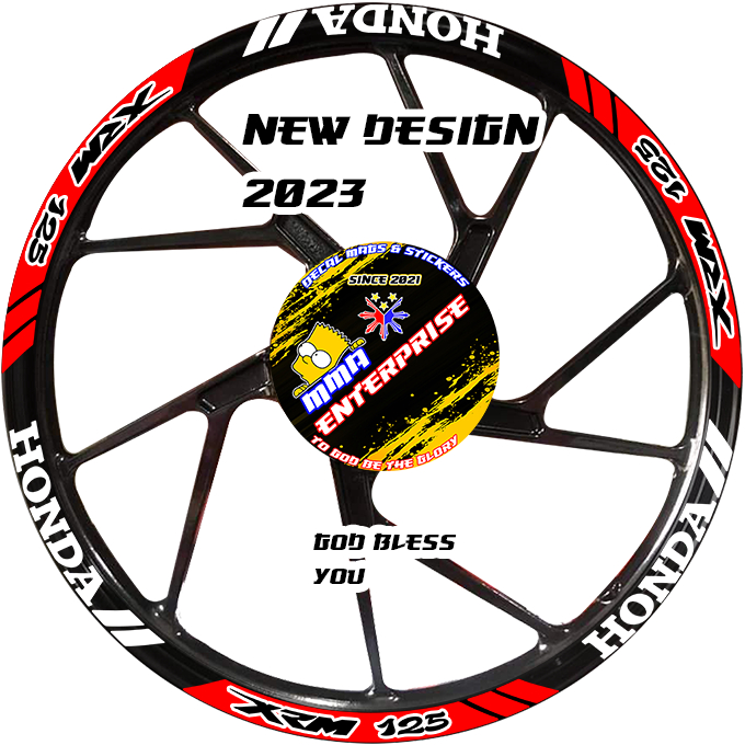 HONDA XRM 125 PRINTED MAGS STICKER DECALS SET FOR 2 WHEELS FRONT AND REAR Shopee Philippines