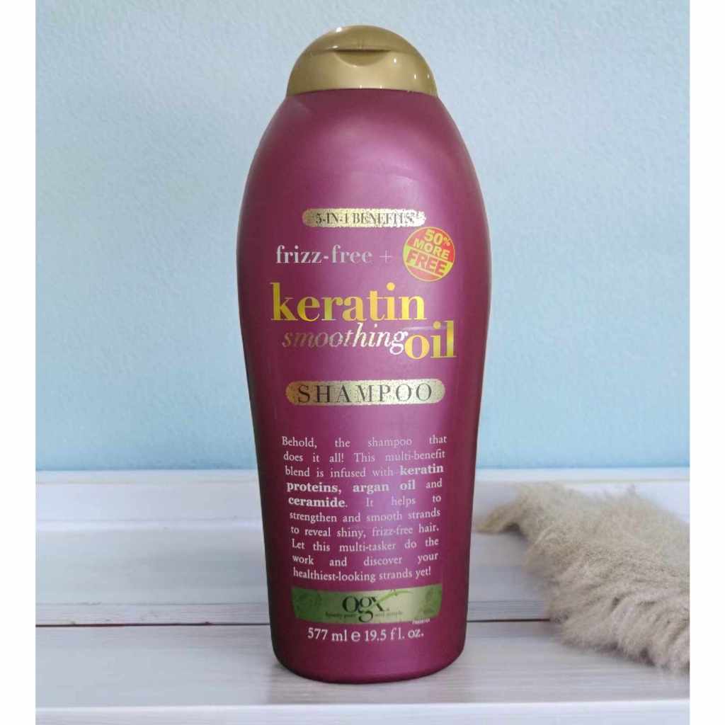 Ogx Frizz Free Keratin Smoothing Oil Shampoo 5 In 1 For Frizzy Hair Shiny Hair 577ml 19 1996