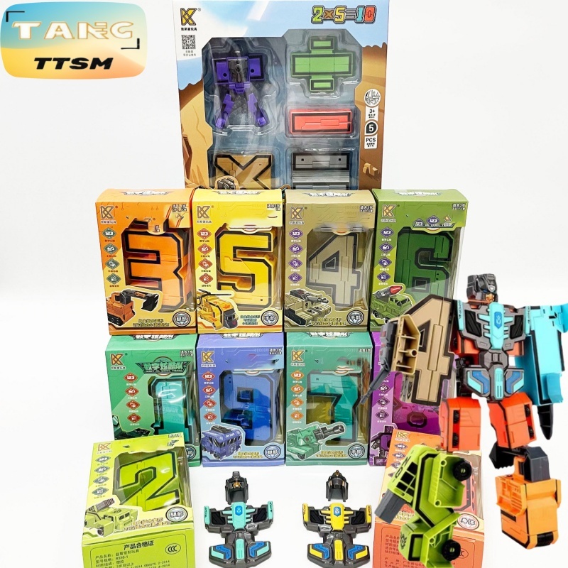 TTSM-Number Deformation Robot Toys Transformer Robot Car Assemble ...