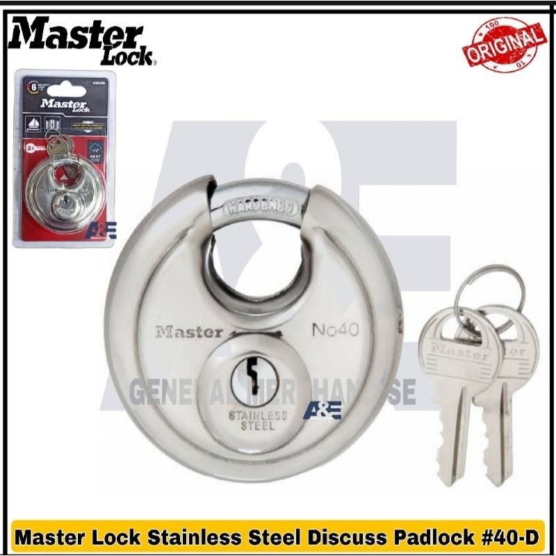 Master Lock Stainless Steel Discuss Padlock #40-D / 40EURD | Shopee ...