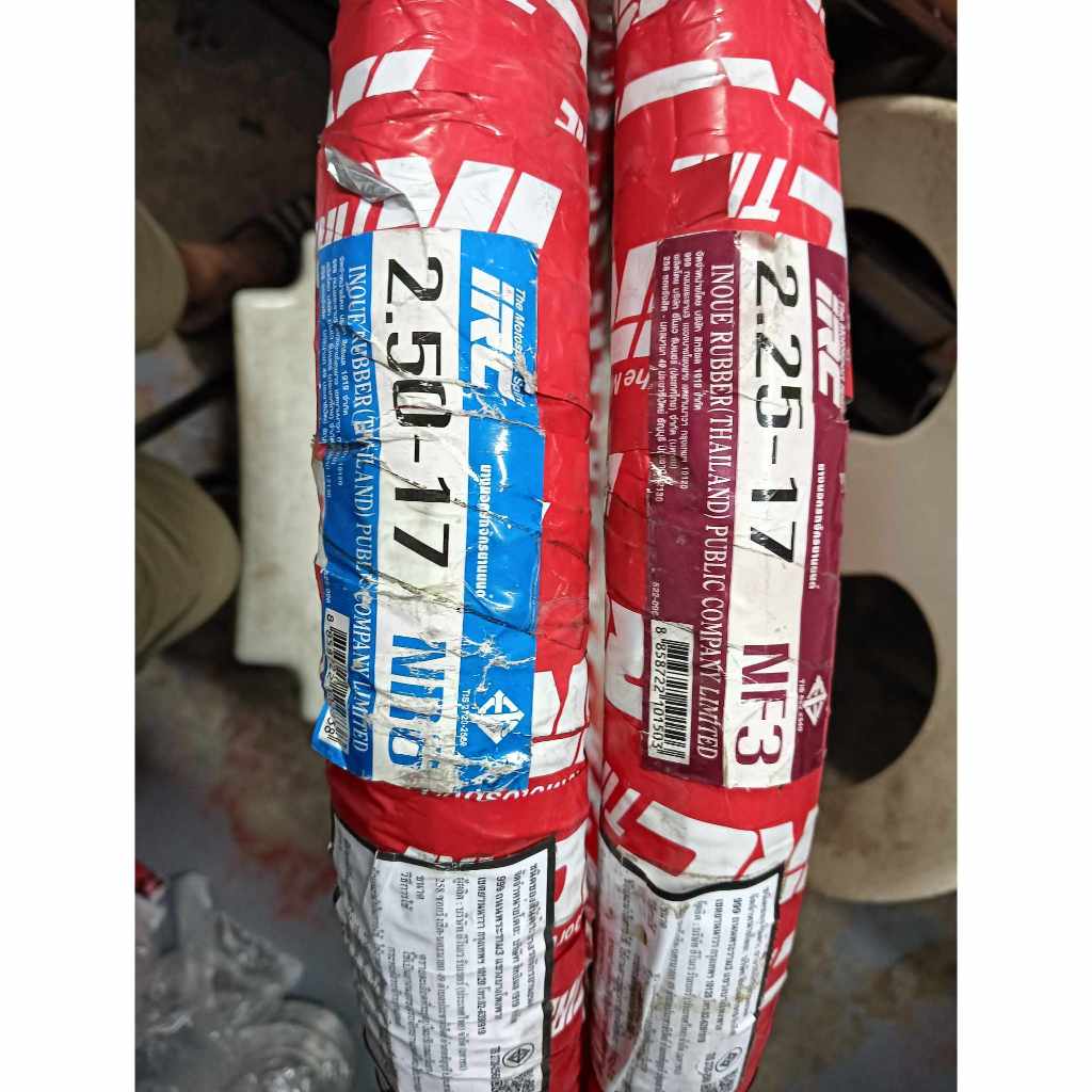 IRC TIRE RED 2.25/17 FRONT STRAIGHT LINE, 2.50/17 REAR, MADE BY INOUE ...