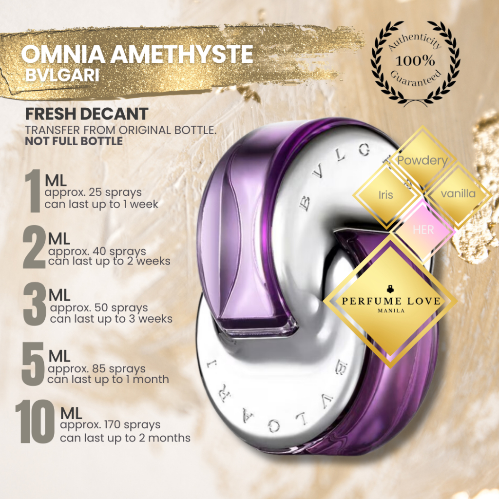 PERFUME DECANT Bvlgar i Omnia Amethyste EDT Shopee Philippines